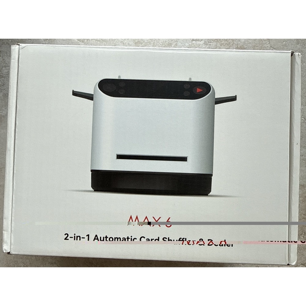 Max 6 2-in-1 Automatic Card Shuffler and Dealer 4 remotes open box